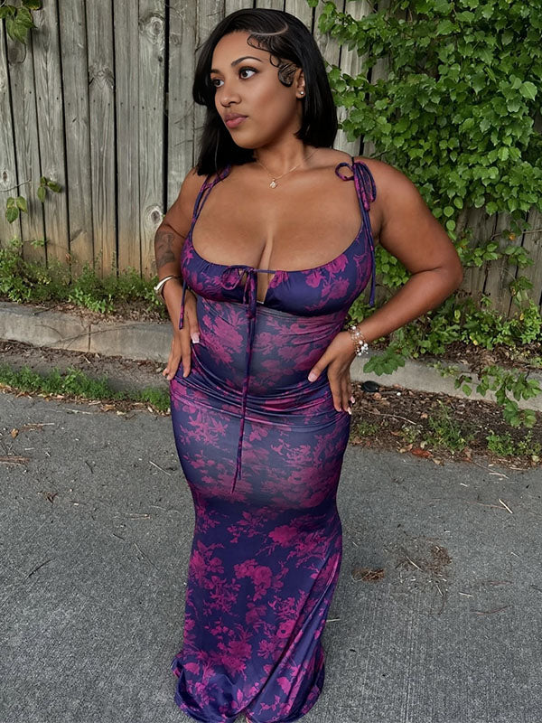 Momnfancy Elegant Floral Strapless Bodycon Straps Maternity Dress
