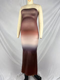 Momnfancy Bandeau Gradient Photoshoot Maternity Maxi Dress