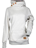 Momnfancy Naketano Buttons Pockets Hoodie Long Sleeve Maternity Pullover Sweatshirt