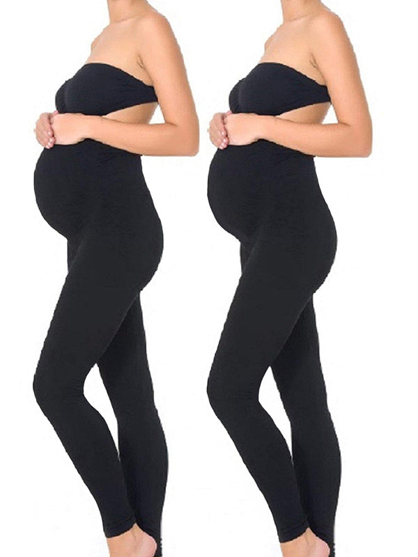 Momnfancy Bandeau V-neck Cut Out Sleeveless Yoga Long Maternity Legging