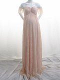 Momnfancy Lace Trailing Off Shoulder Maternity Babyshower Elegant Maxi Dress