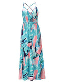 Momnfancy Floral Print Pregnancy Photoshoot V-Neck Honey Girl Maxi Dress