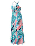 Momnfancy Floral Print Pregnancy Photoshoot V-Neck Honey Girl Maxi Dress