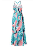 Momnfancy Floral Print Pregnancy Photoshoot V-Neck Honey Girl Maxi Dress