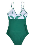 Momnfancy Leaves Halter One-Pieces Cute Maternity Swimwear