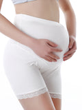 Momnfancy Solid Lace Abdomen Supportive High Rise Stretch Short Legging