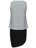 Momnfancy Striped Knot False 2-in-1 Bodycon Maternity Mini Dress