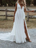 Momnfancy Side Slit Condole Belt Off Shoulder V-Neck Lace Maternity Dress
