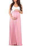 Momnfancy Draped Elegant Maternity Party Maxi Dress For Babyshower