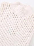 Momnfancy White Patchwork Fishnet Crochet Pleated Photoshoot Pregnancy Maternity Maxi Dress