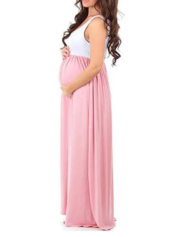 Momnfancy Draped Elegant Maternity Party Maxi Dress For Babyshower