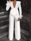 Momnfancy Solid Color Sashes Oblique Shoulder Irregular Collar Maternity Jumpsuit