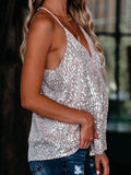 Momnfancy Patchwork Halter Sequin Plunging Neckline Sleeveless Maternity Vest