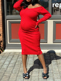 Momnfancy Ribbed Knit Long Sleeve Bodycon V-Neck Babyshower Maternity Maxi Dress