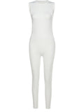 Momnfancy White Off Shoulder High Waist Sports Bodycon Fashion  Maternity Jumpsuit