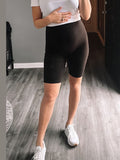 Momnfancy Summer Black Pockets High Rise Stretch Jumpsuit Maternity Sports Yoga Workout Short Legging