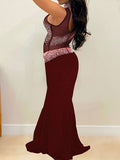 Momnfancy Rhinestone Tulle One Sleeve Bodycon Party Plus Size Maternity Maxi Dress