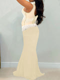 Momnfancy Rhinestone Tulle One Sleeve Bodycon Party Plus Size Maternity Maxi Dress