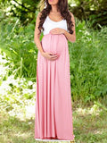 Momnfancy Draped Elegant Maternity Party Maxi Dress For Babyshower