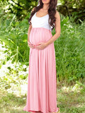 Momnfancy Draped Elegant Maternity Party Maxi Dress For Babyshower