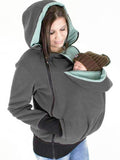 Momnfancy Polka Dot Multifunction Breast-feeding Kangaroo Casual Pregnant Maternity Hooded Sweatshirt